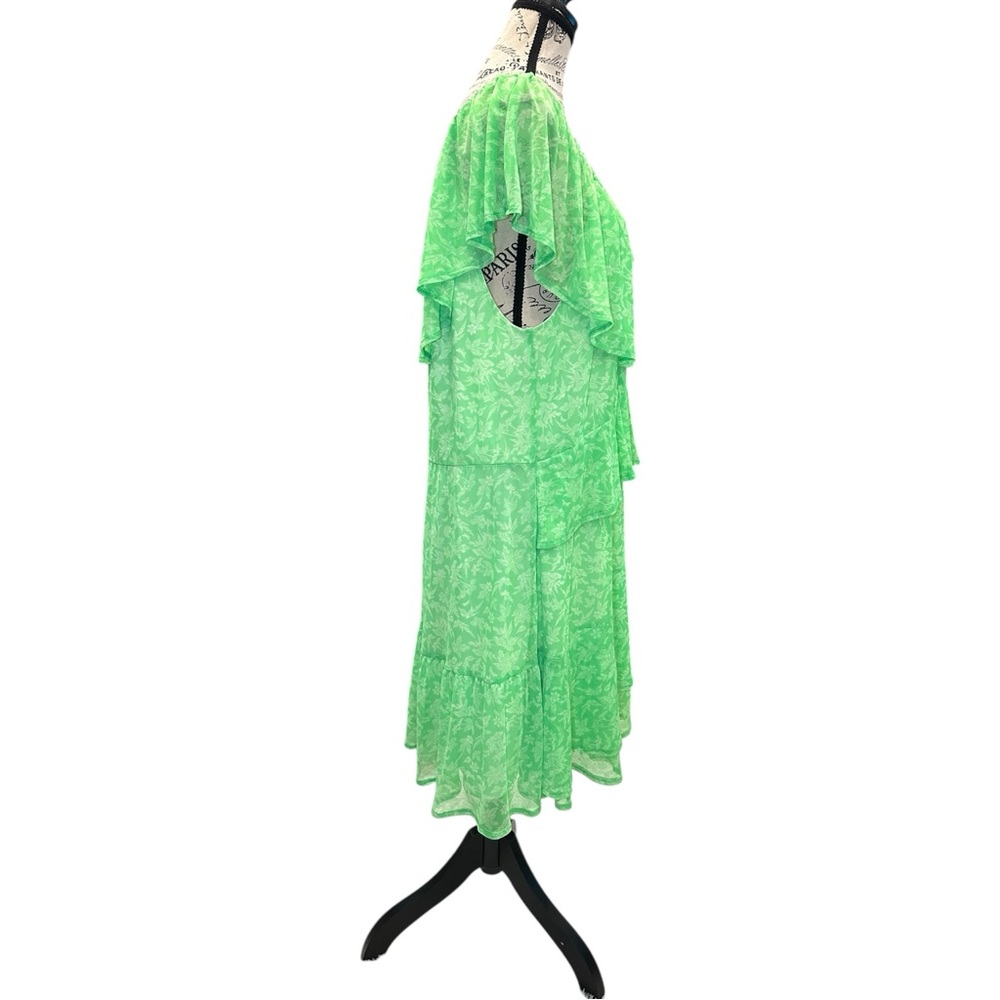 Cato Bright Green Tiered Dress NWT - Picture 4 of 8